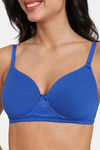 Zivame Padded Non Wired 3/4th Coverage Backless Bra - Lapis Blue — thumbnail 5